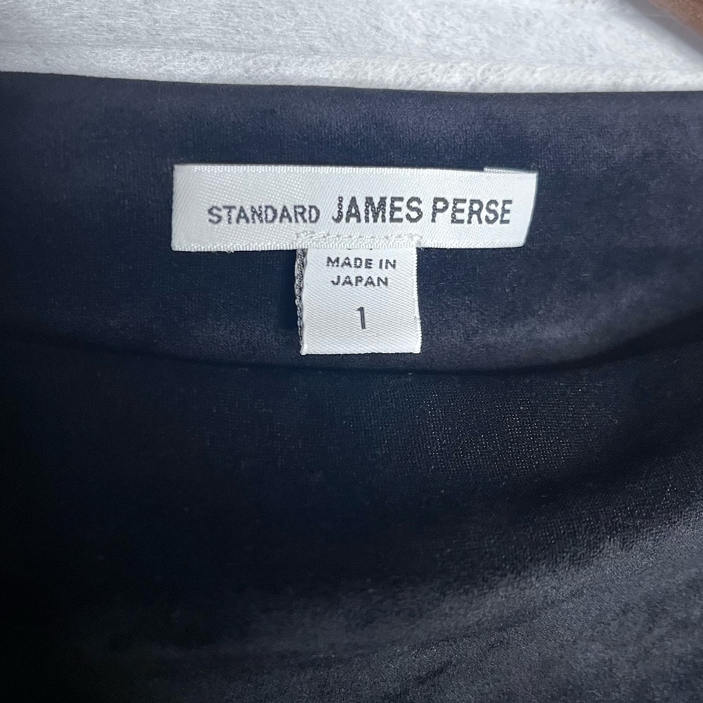 James Perse Long Sleeve Fitted Velvet Black Dress Women Size 1/Small - Picture 4 of 7